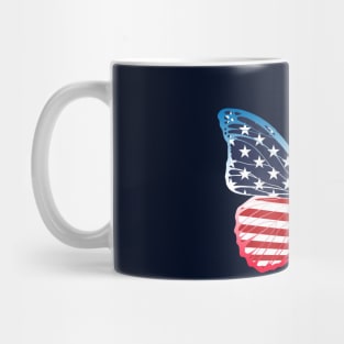 Patriotic Butterfly with Peace Signs 4th of July US Flag Mug